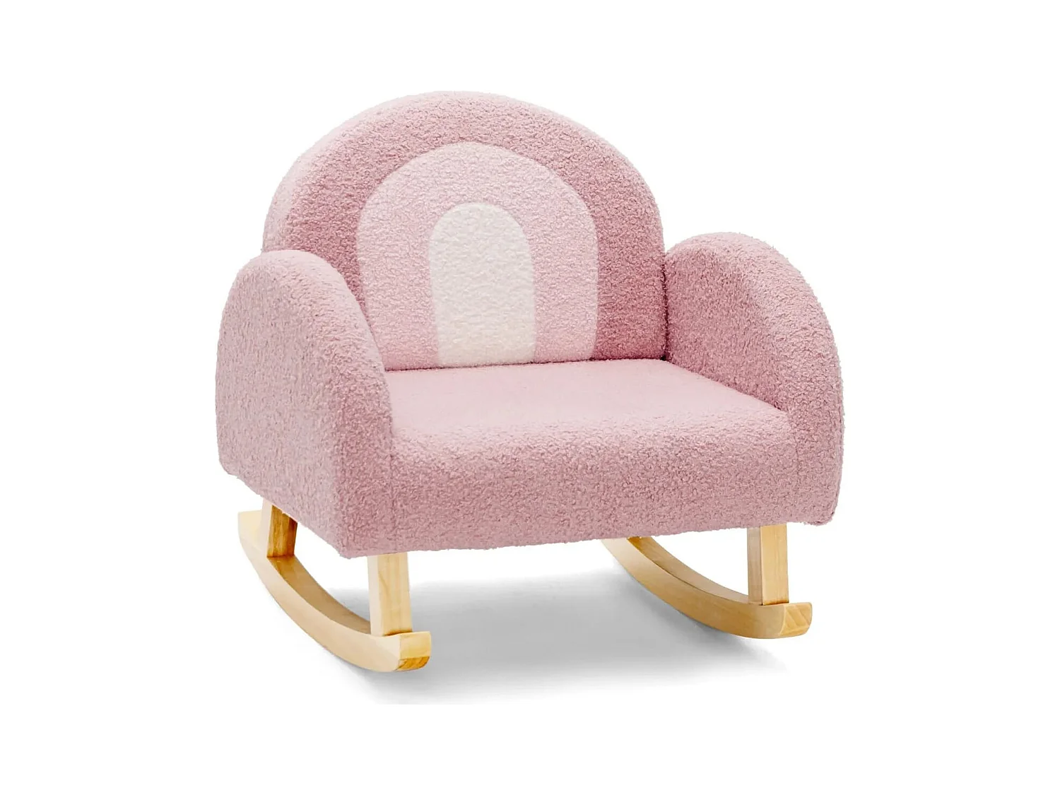 Kinder Gepolsterter Schaukelstuhl mit Massivholzbeinen Rosa