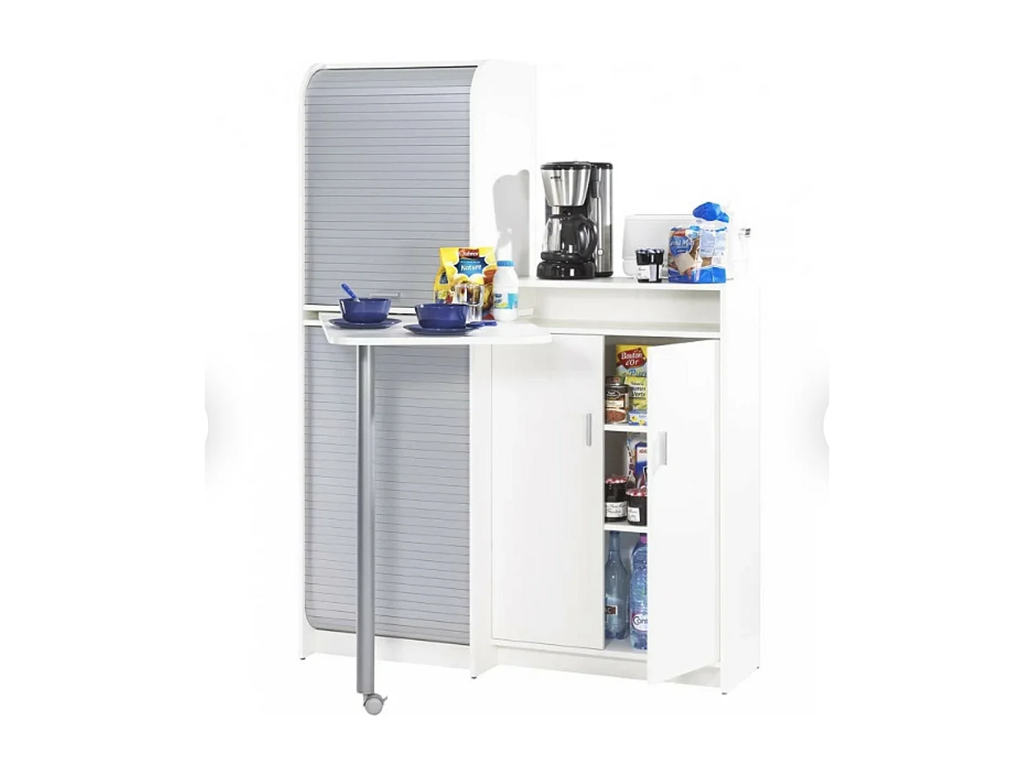 Wit en grijze draaibare keukentafel en dressoir Snack