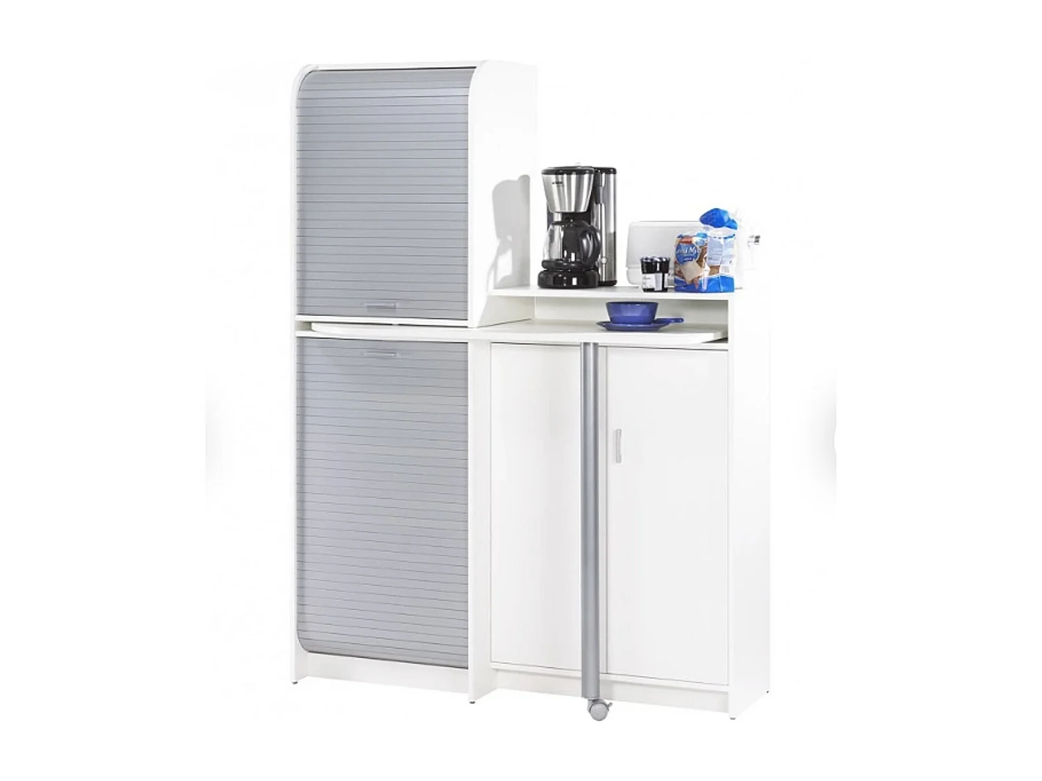 Wit en grijze draaibare keukentafel en dressoir Snack