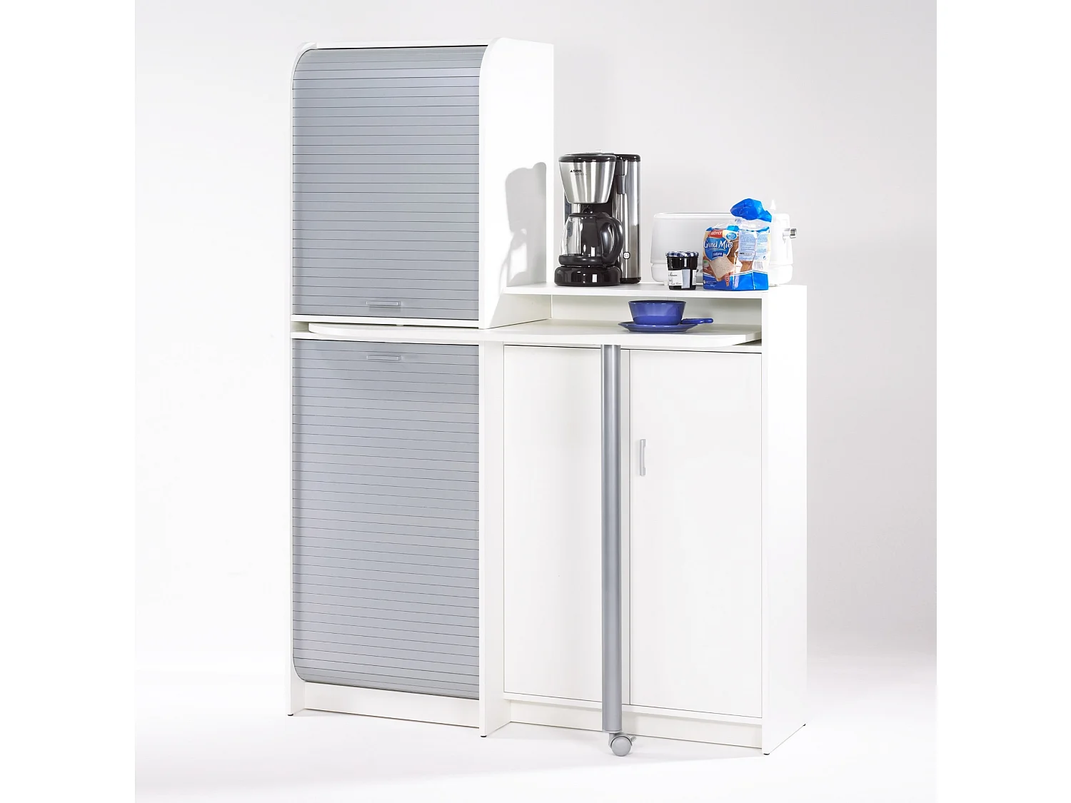 Wit en grijze draaibare keukentafel en dressoir Snack