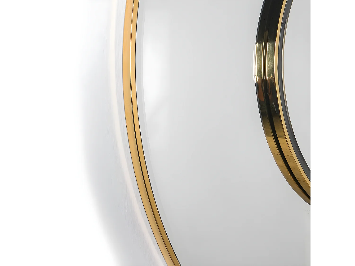 Miroir mural ronde verre et métal doré Alma