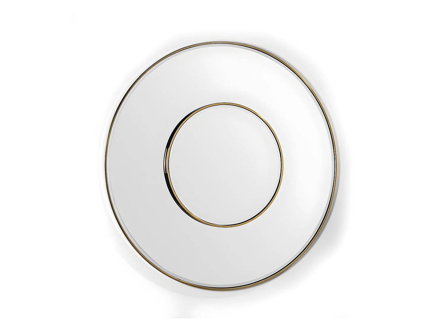 Miroir mural ronde verre et métal doré Alma