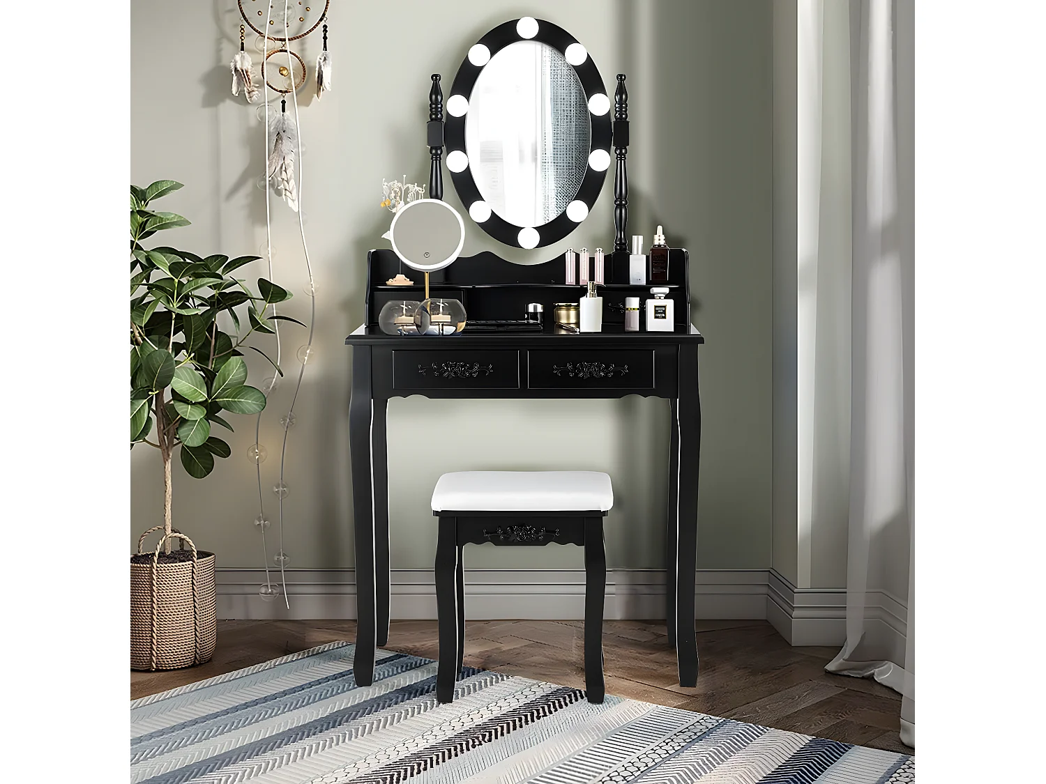 Schminktisch Set mit 10 LED-Leuchten