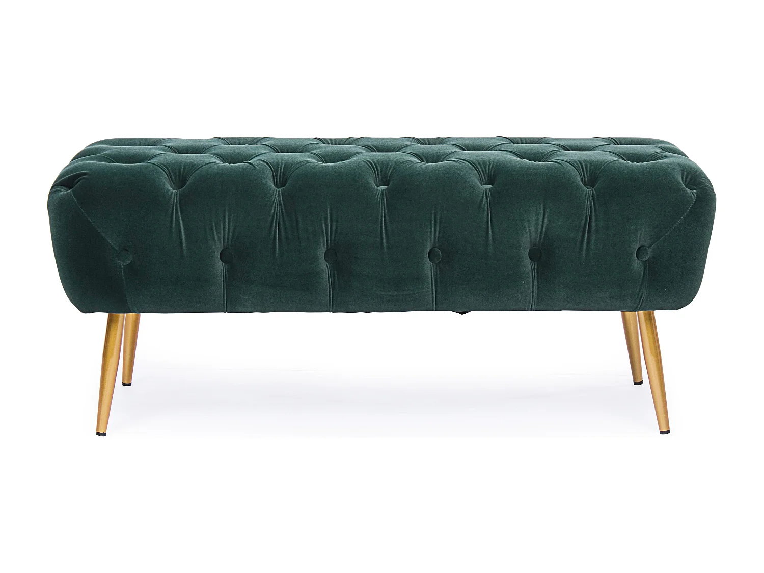 Banc en bois MDF et polyester capitonné vert Acinte L 103cm