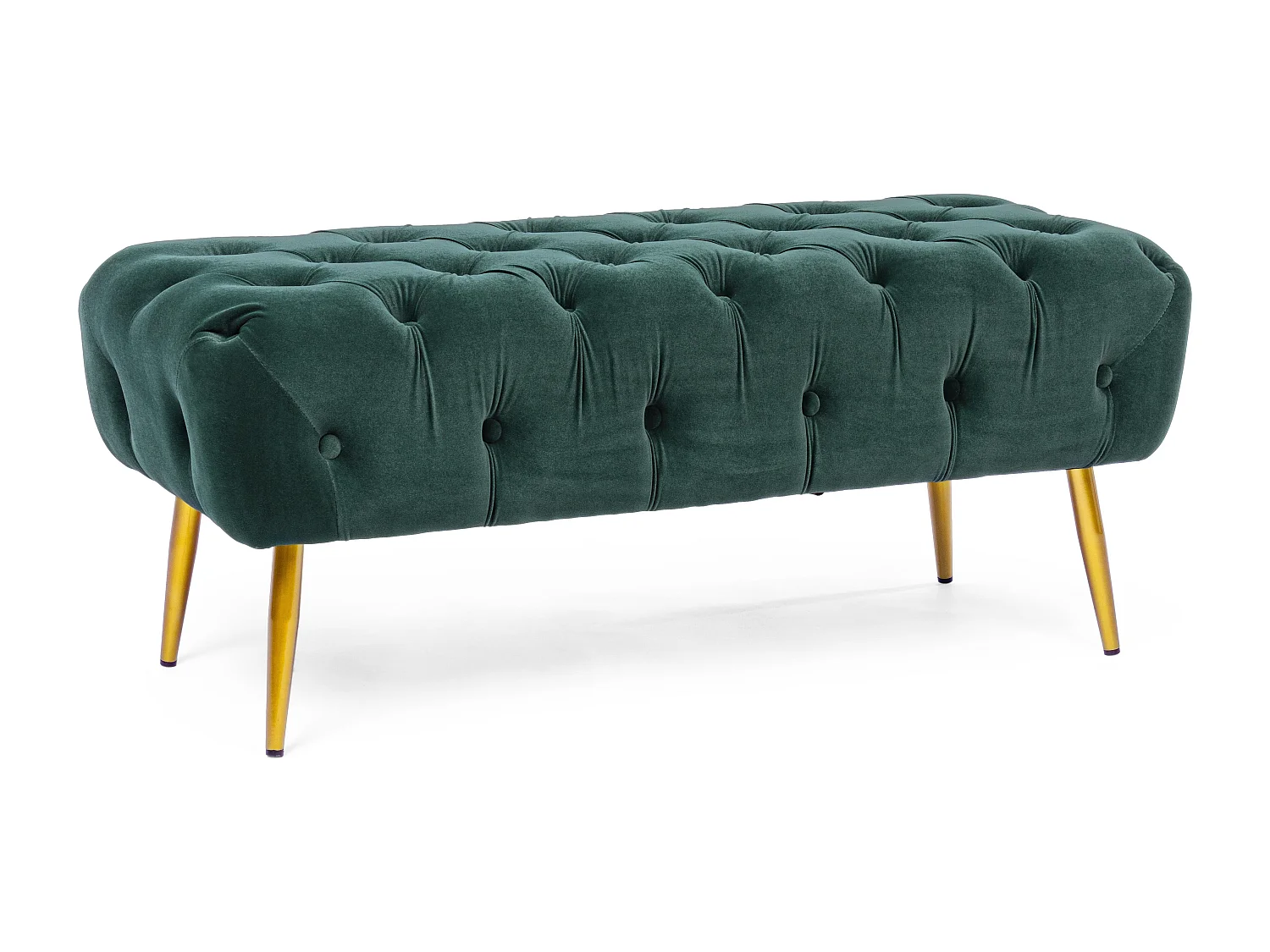 Banc en bois MDF et polyester capitonné vert Acinte L 103cm