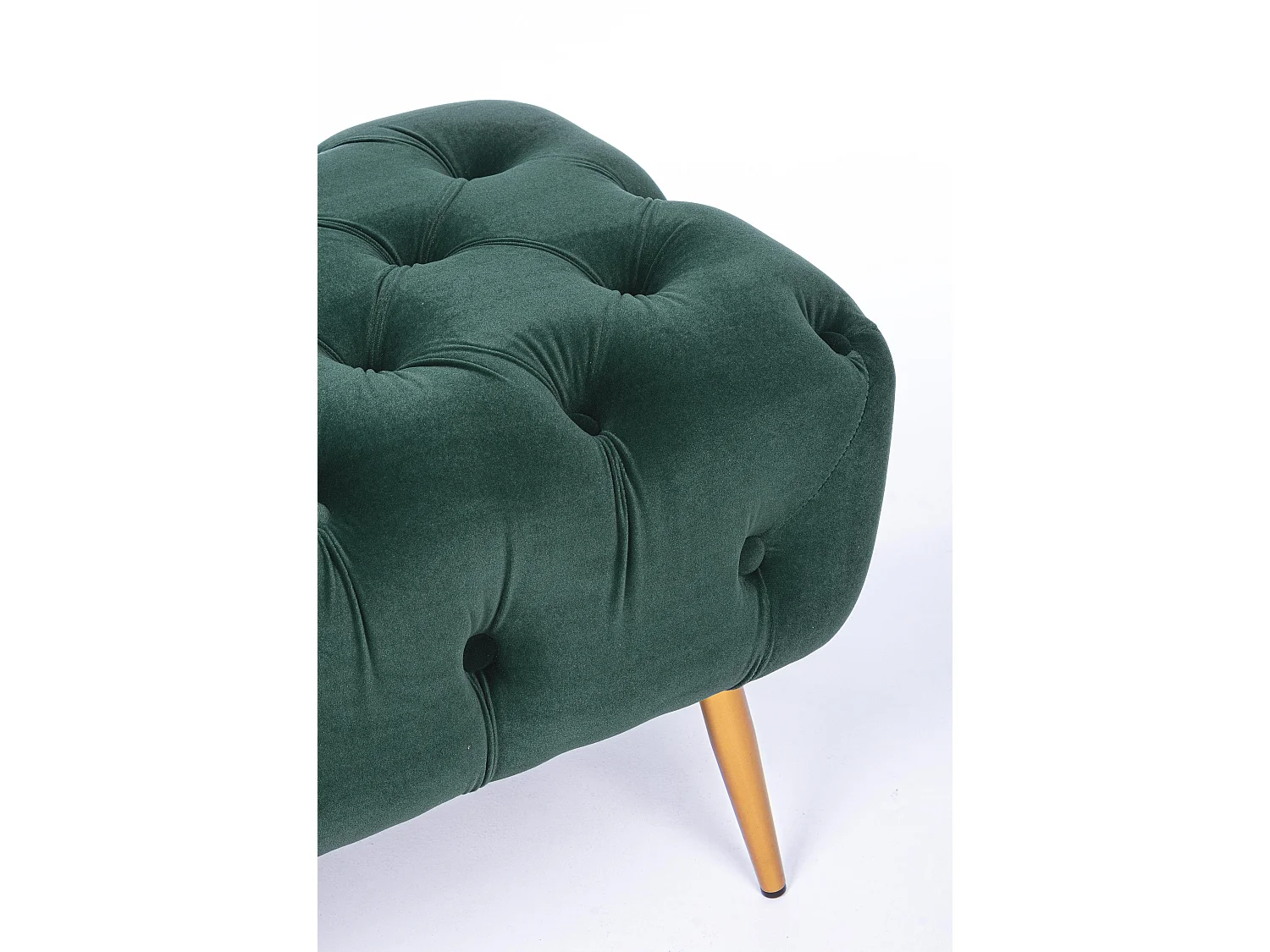 Banc en bois MDF et polyester capitonné vert Acinte L 103cm