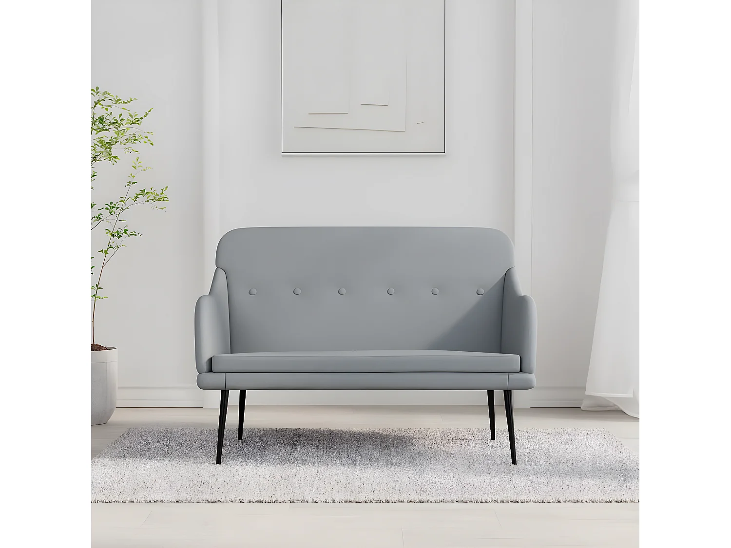 Banc Gris clair 110x76x80 Tissu