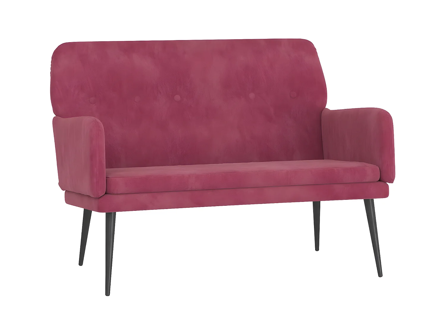 Banc Rouge bordeaux 108x79x79 Velours