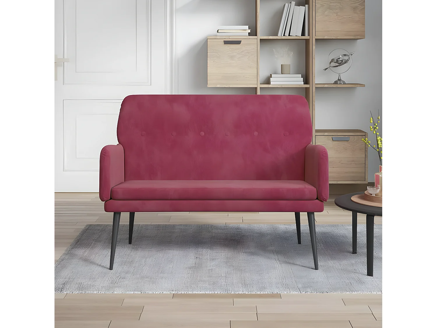 Banc Rouge bordeaux 108x79x79 Velours