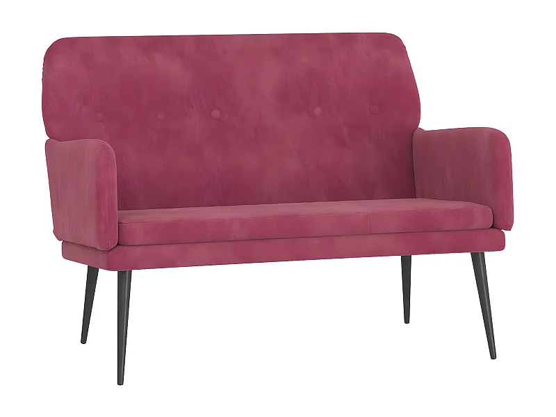 Banc Rouge bordeaux 108x79x79 Velours