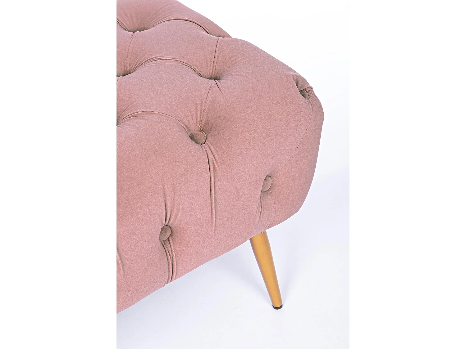 Banc en bois MDF et polyester capitonné rose Acinte L 103cm