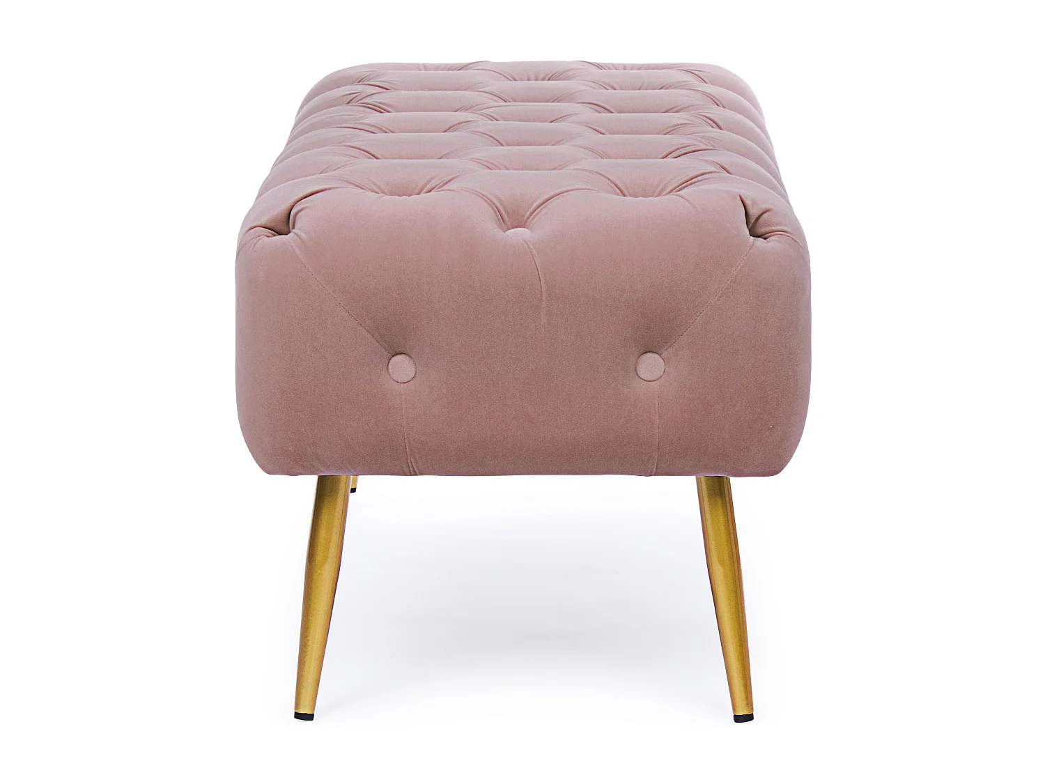 Banc en bois MDF et polyester capitonné rose Acinte L 103cm