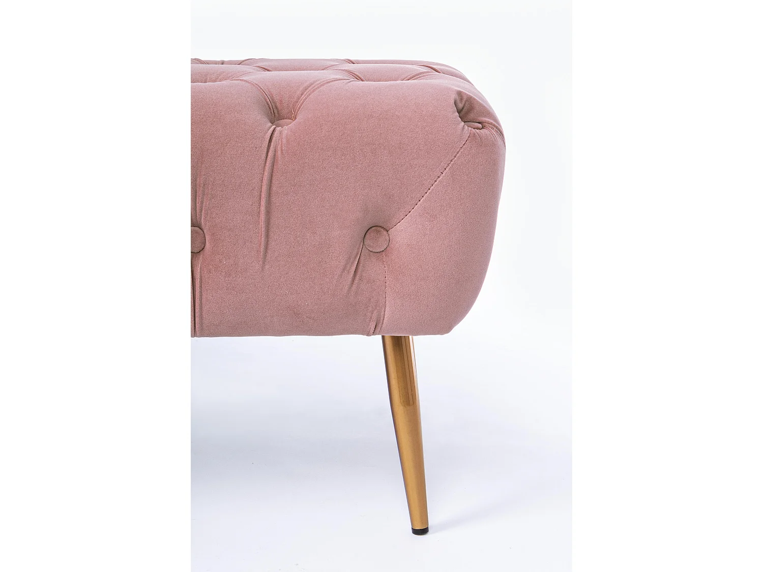 Banc en bois MDF et polyester capitonné rose Acinte L 103cm