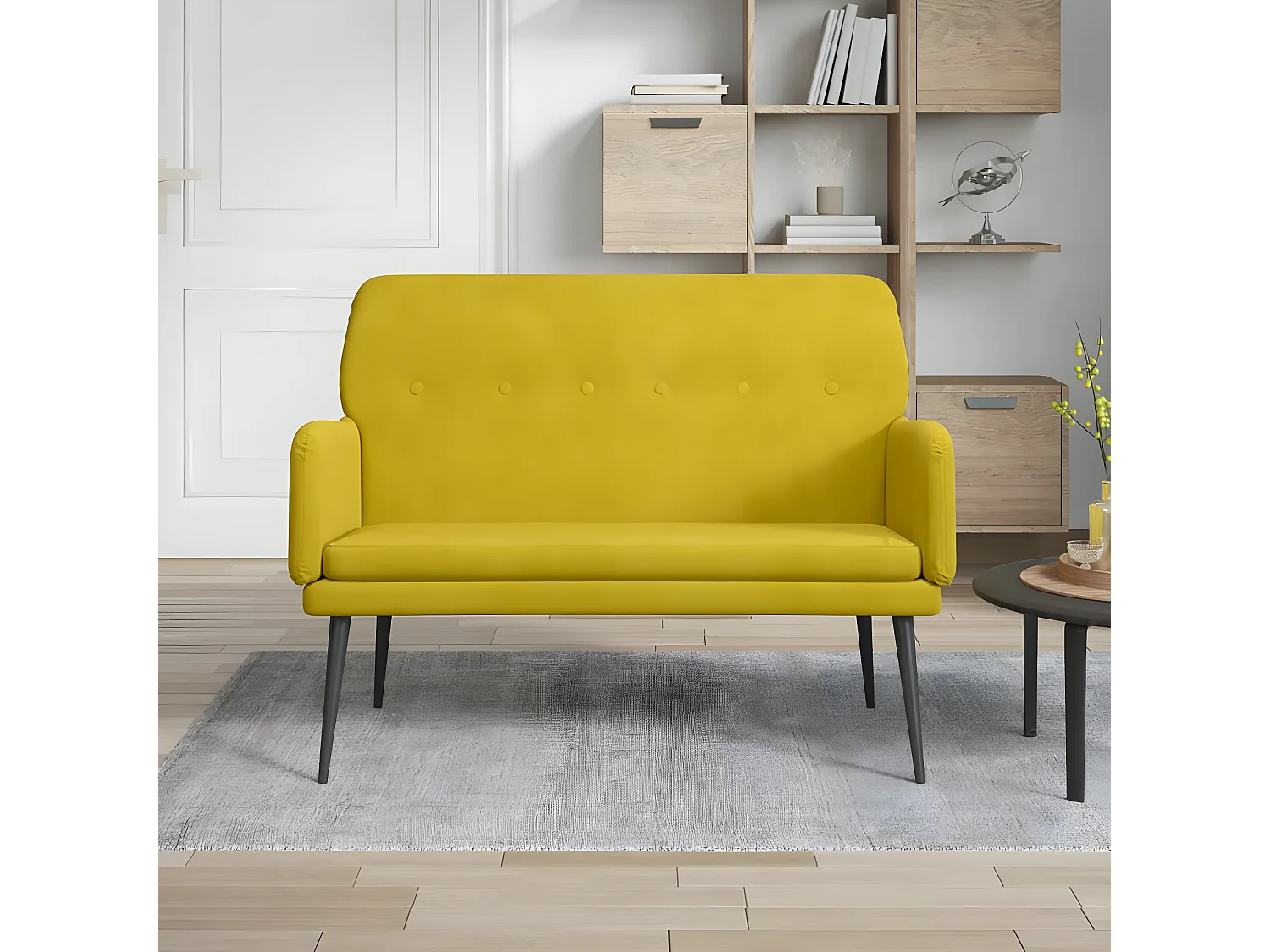 Banc Jaune 108x79x79 Velours