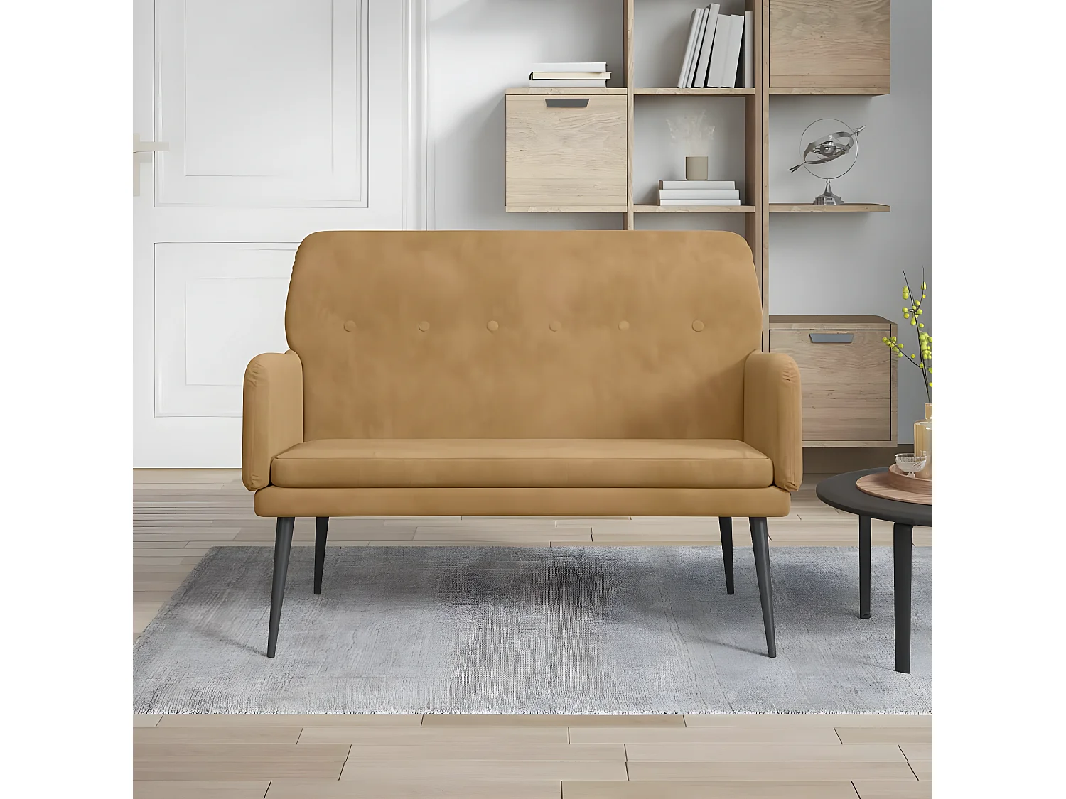 Banc Marron 108x79x79 Velours