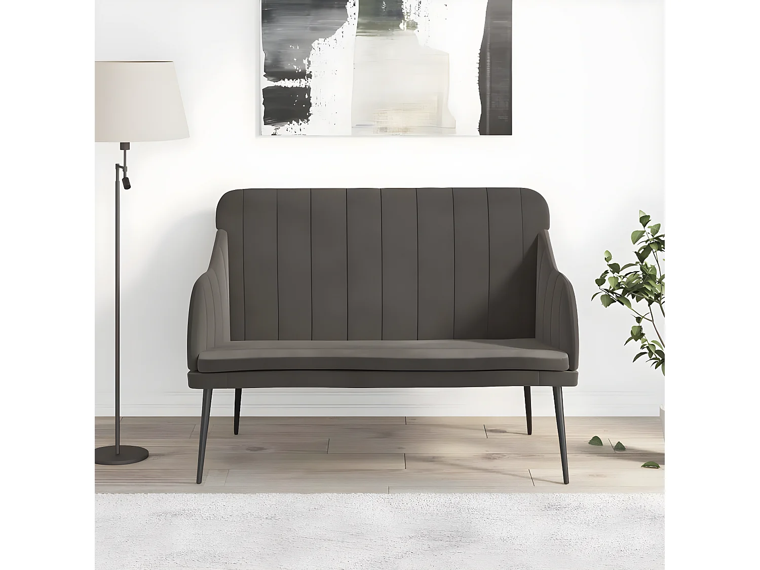 Banc Gris foncé 110x76x80 Velours