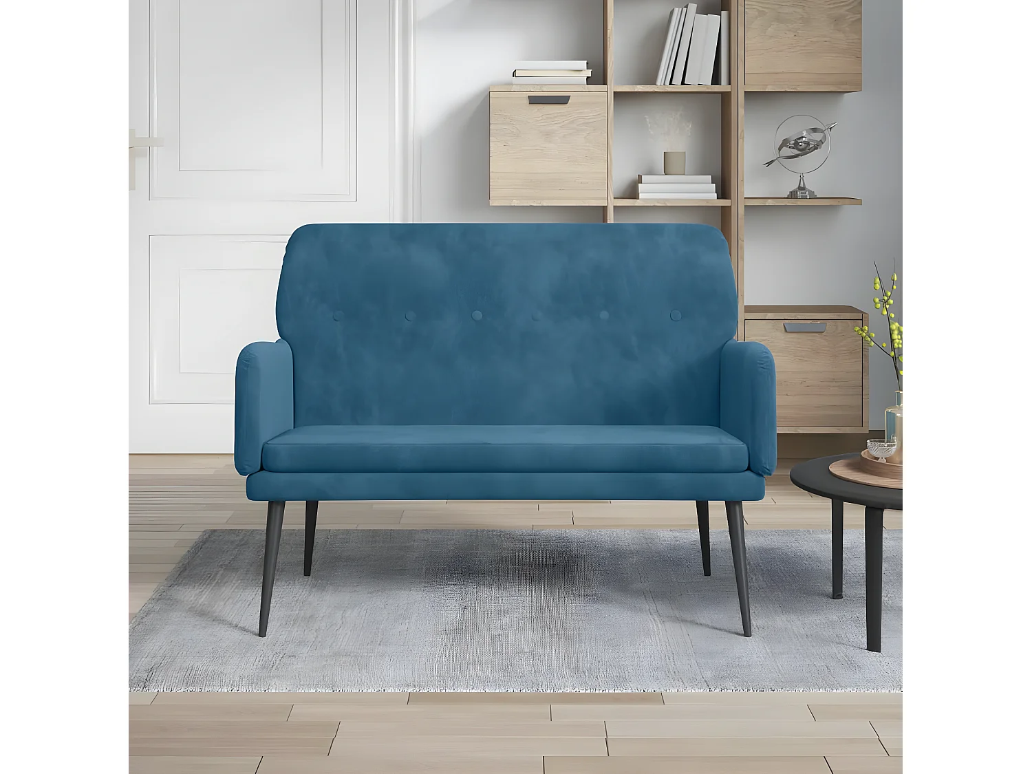Banc Bleu 108x79x79 Velours
