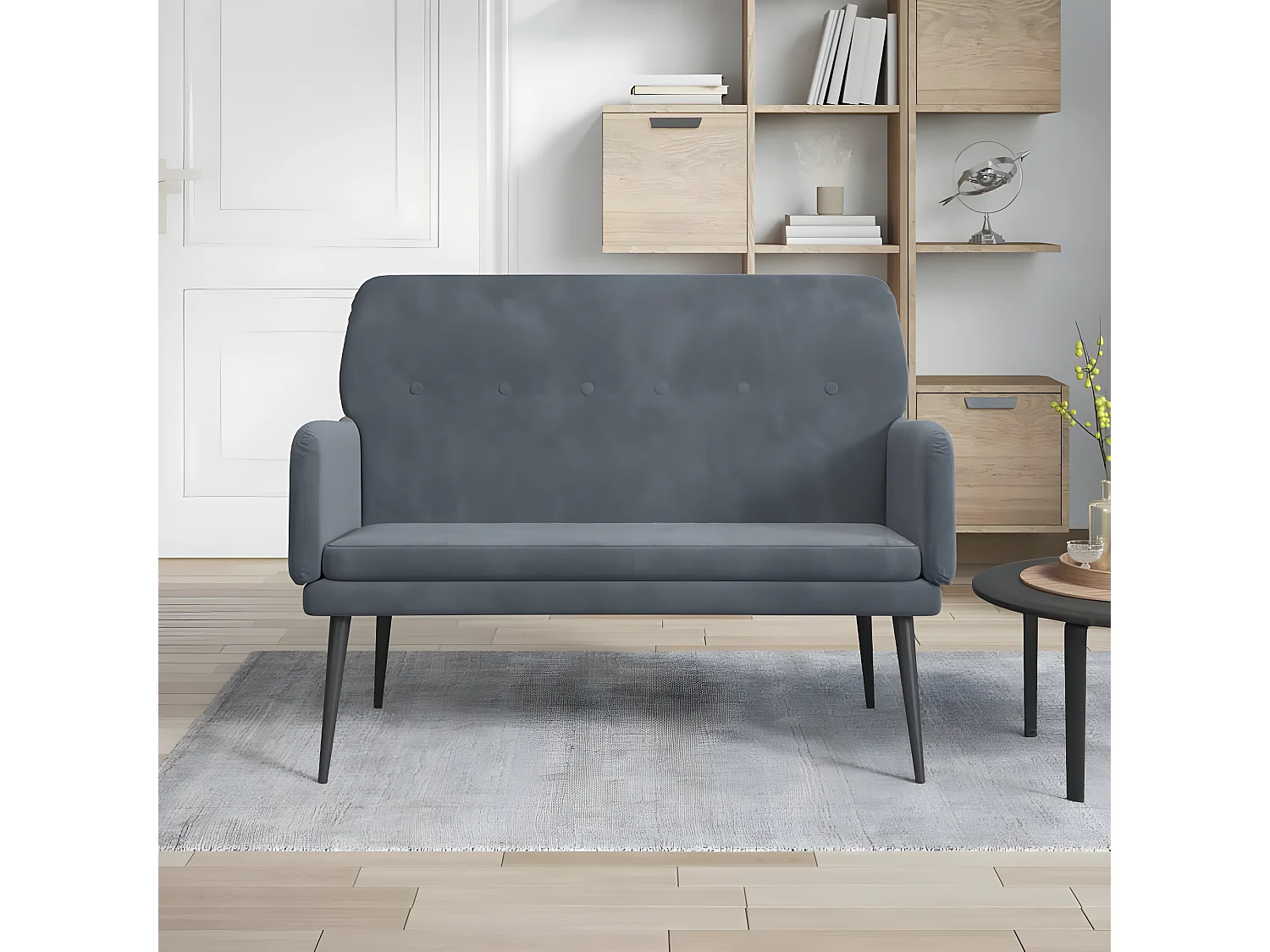 Banc Gris foncé 108x79x79 Velours