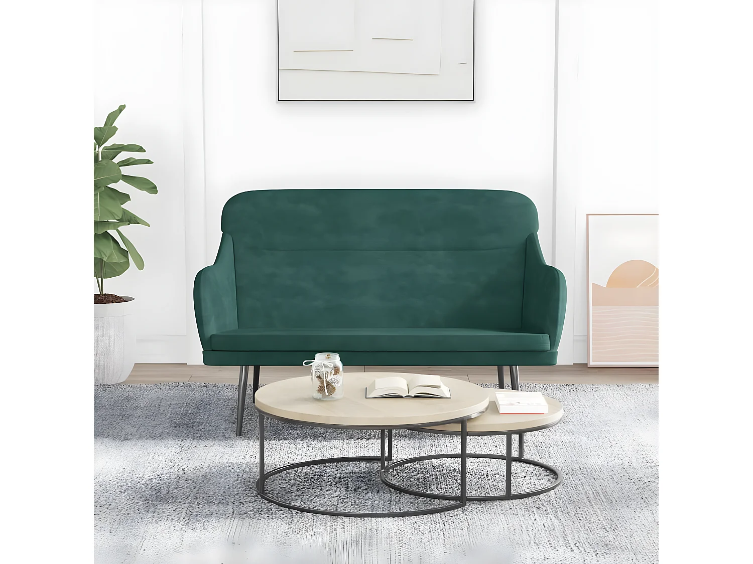 Banc Vert foncé 110x76x80 Velours