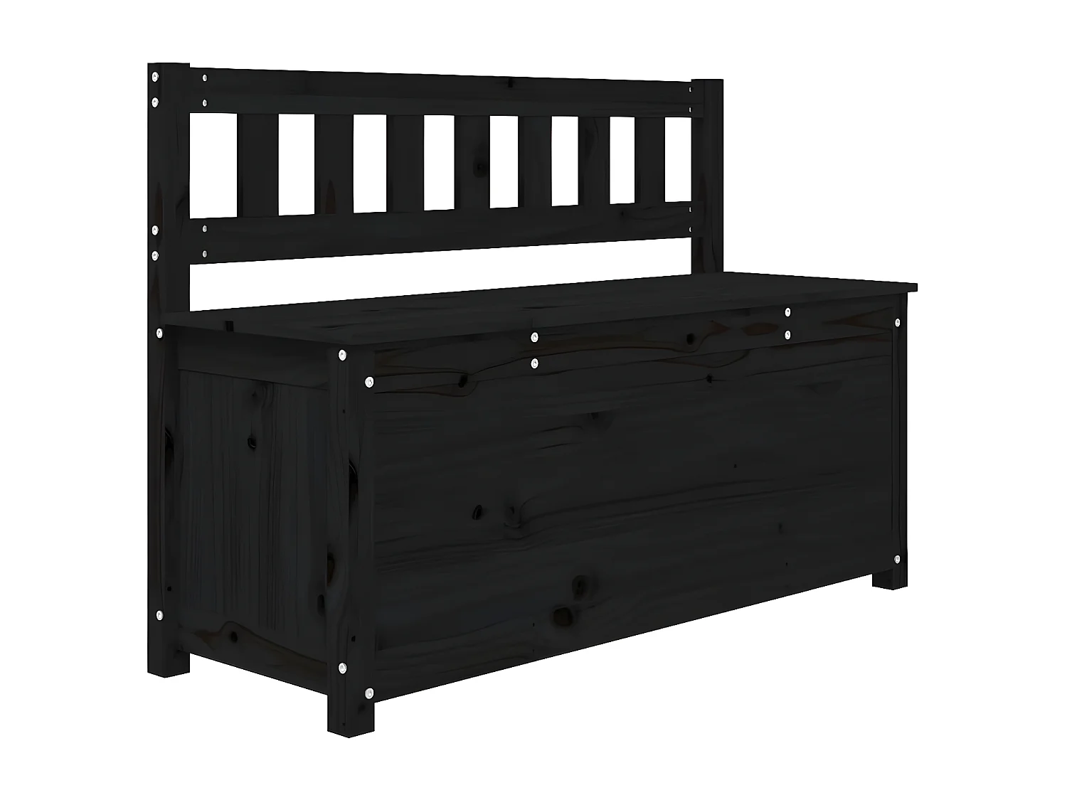 Banc Noir 110x41x76,5 Bois de pin massif