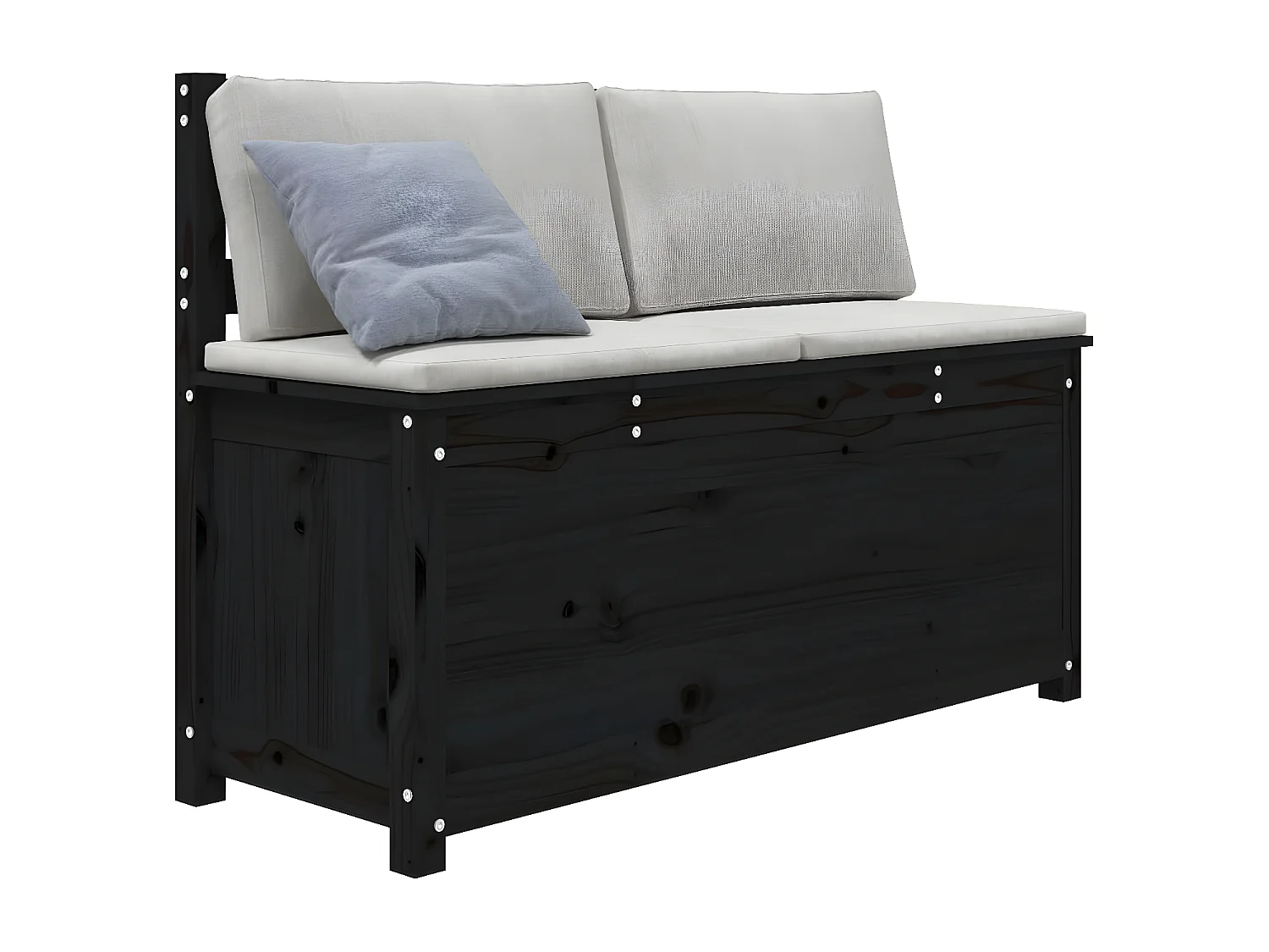 Banc Noir 110x41x76,5 Bois de pin massif