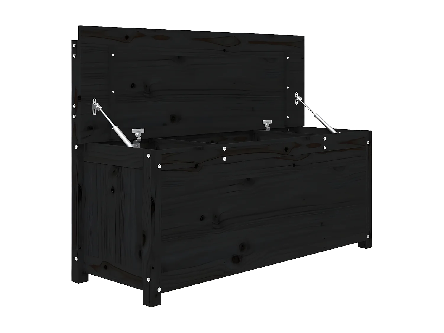 Banc Noir 110x41x76,5 Bois de pin massif