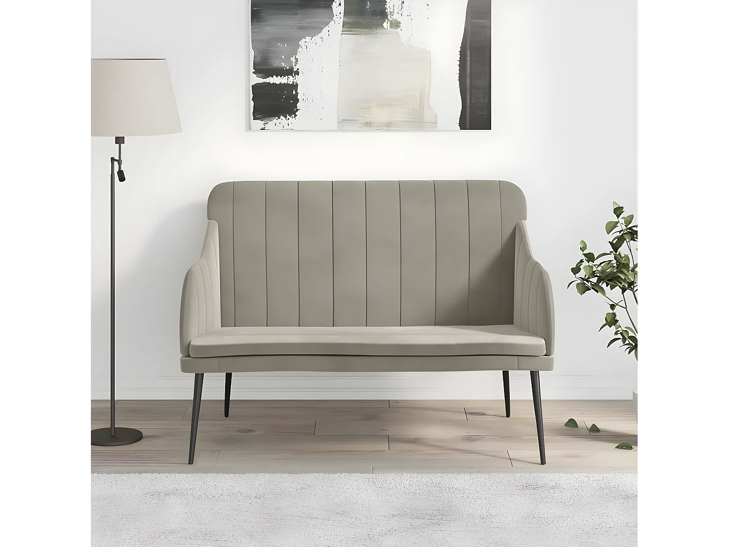 Banc Gris clair 110x76x80 Velours