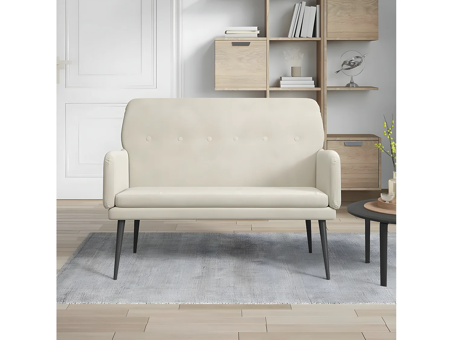 Banc Crème 108x79x79 Velours
