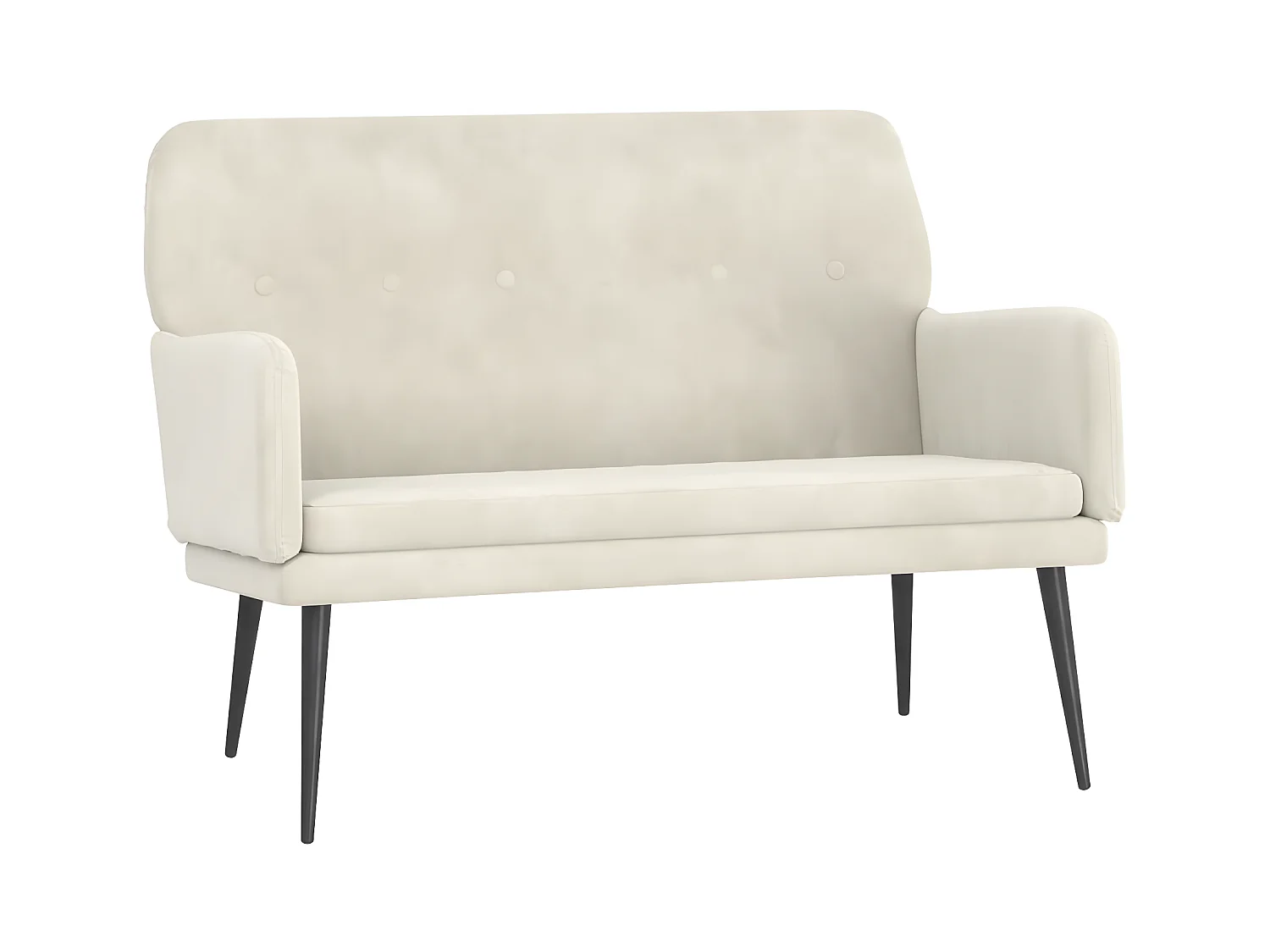 Banc Crème 108x79x79 Velours