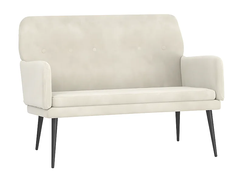 Banc Crème 108x79x79 Velours