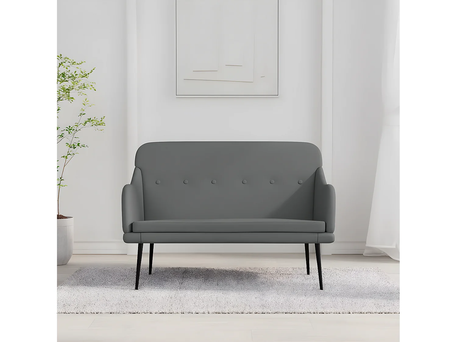 Banc Gris foncé 110x76x80 Tissu