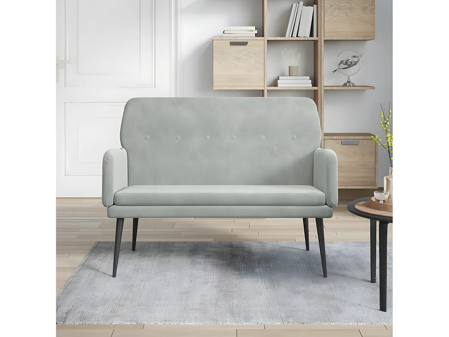 Banc Gris clair 108x79x79 Velours