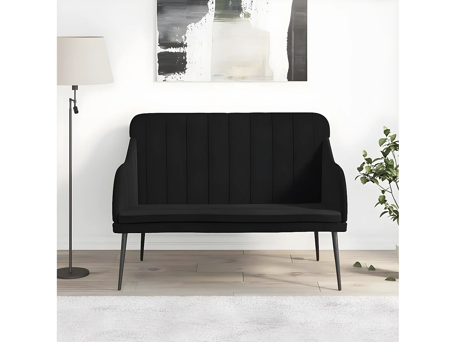 Banc Noir 110x76x80 Velours