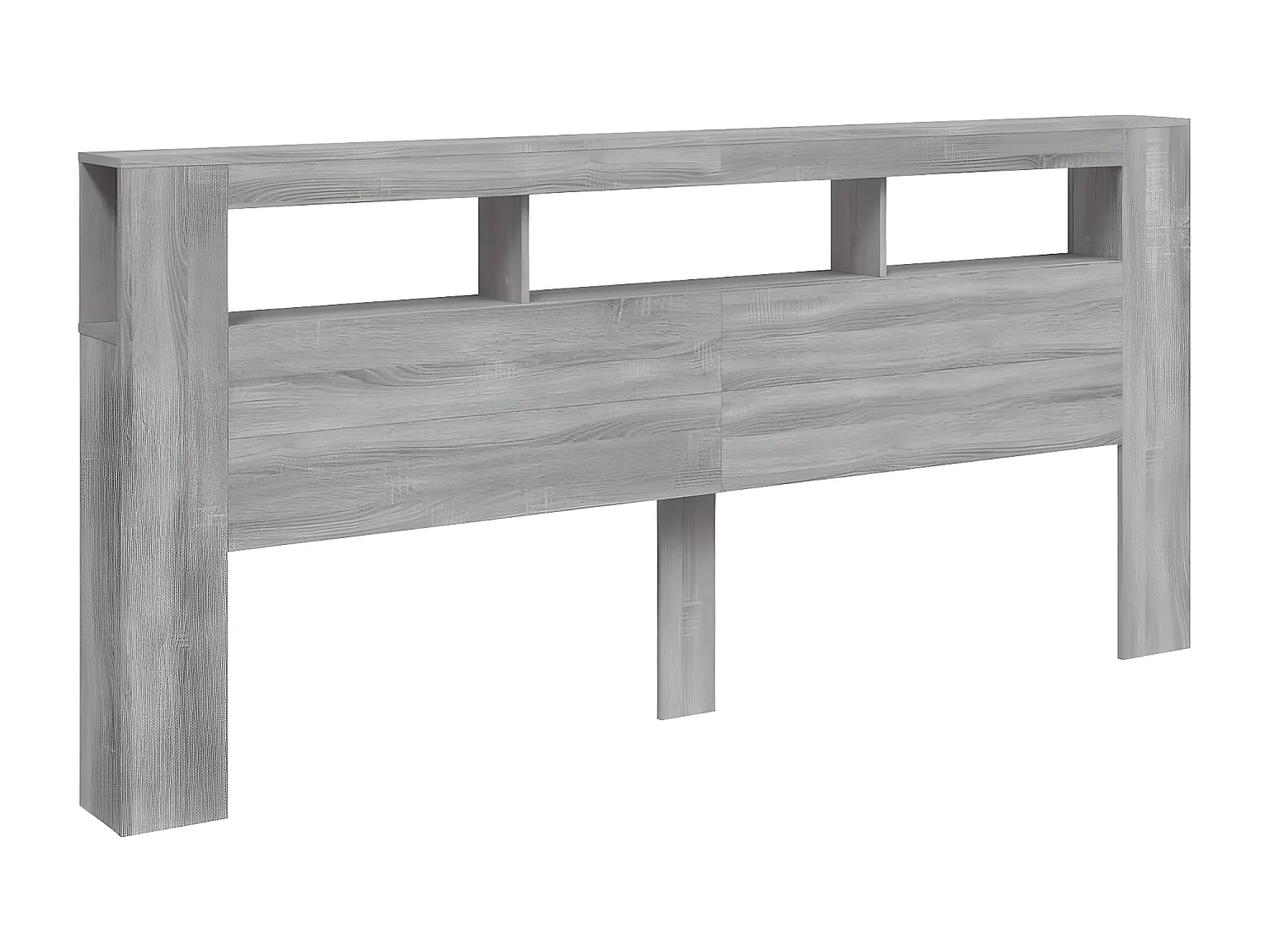 Tête de lit à LED sonoma gris 220x18,5x103,5 bois ingénierie