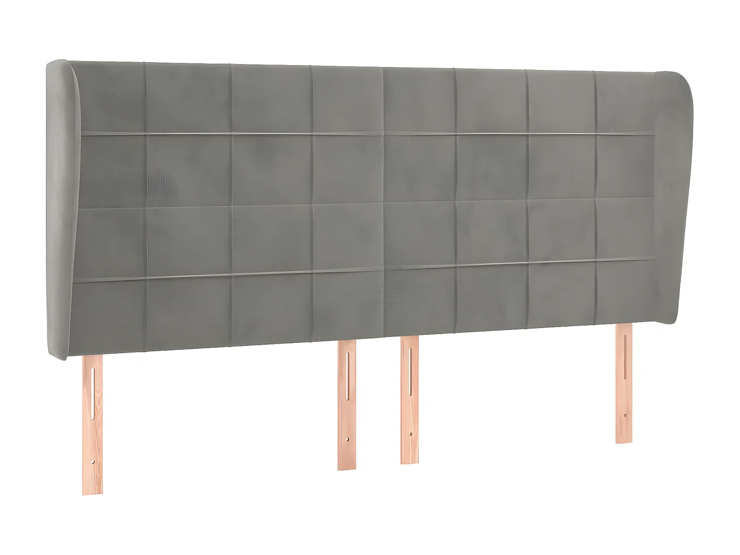 Tête de lit avec oreilles Gris clair 203x23x118-128 Velours