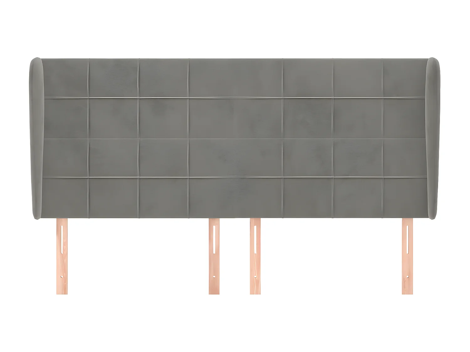 Tête de lit avec oreilles Gris clair 203x23x118-128 Velours