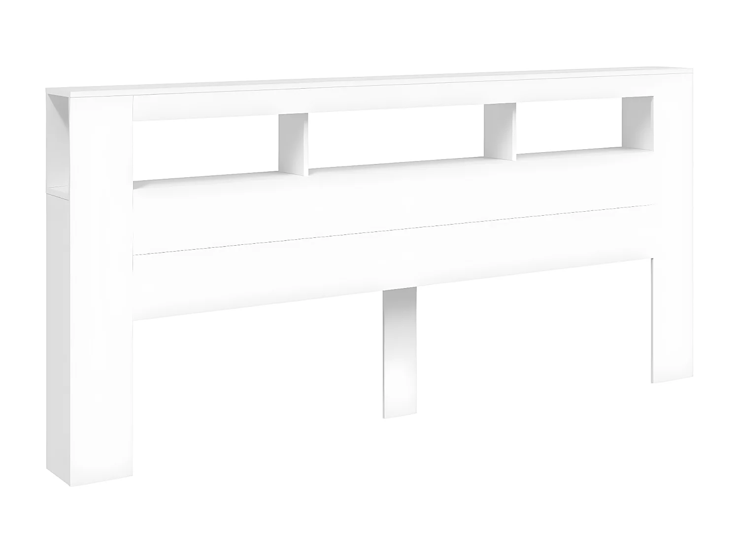 Tête de lit à LED blanc 220x18,5x103,5 bois d'ingénierie