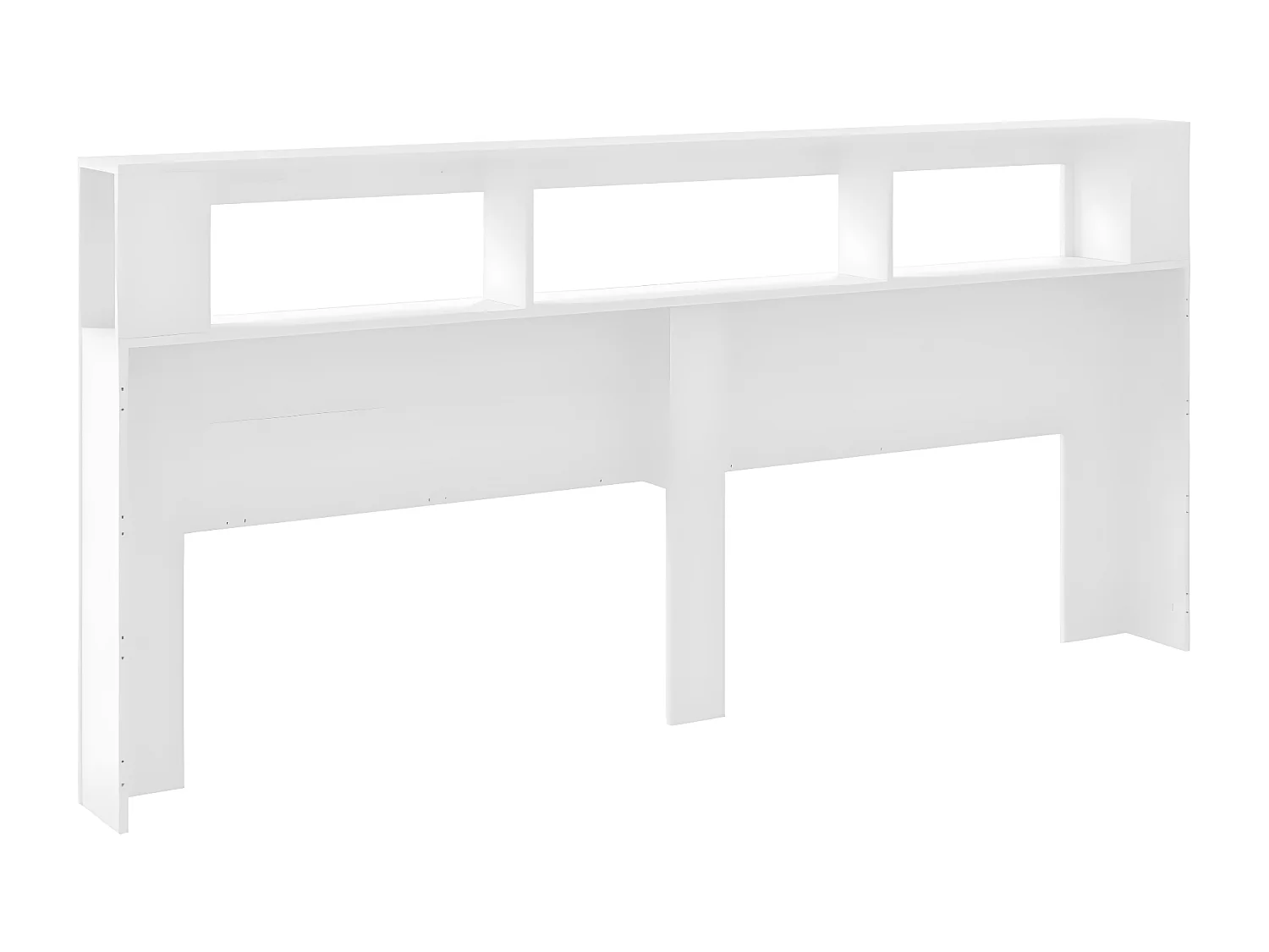 Tête de lit à LED blanc 220x18,5x103,5 bois d'ingénierie