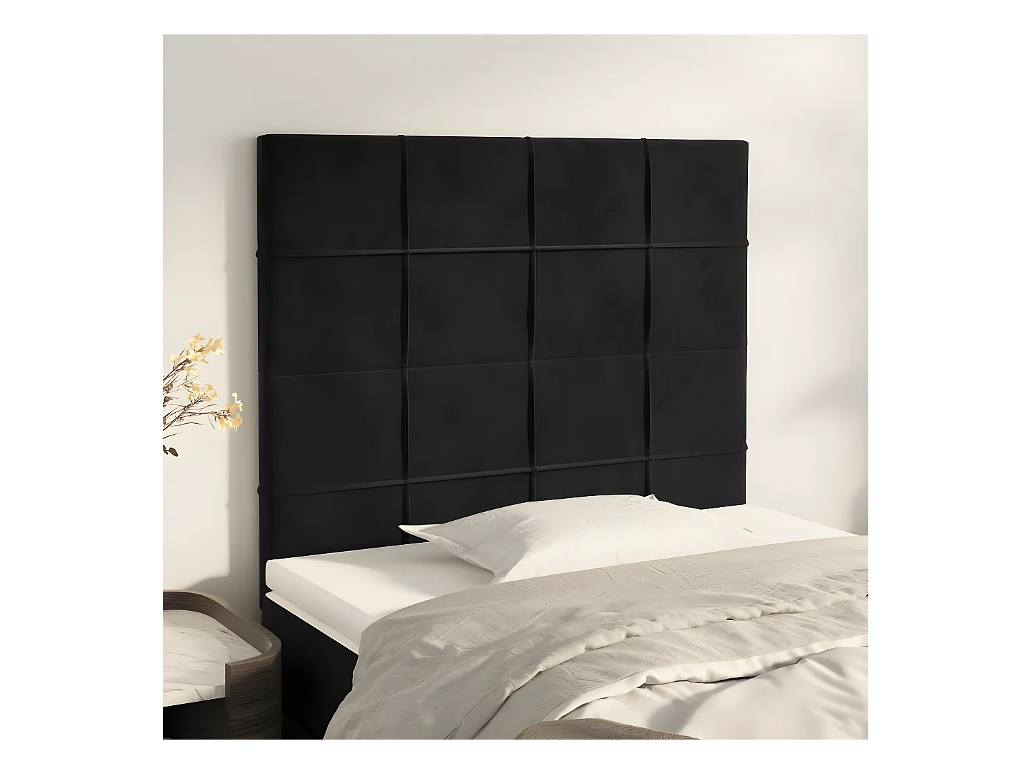 Têtes de lit 2 pcs Noir 100x5x78-88 Velours