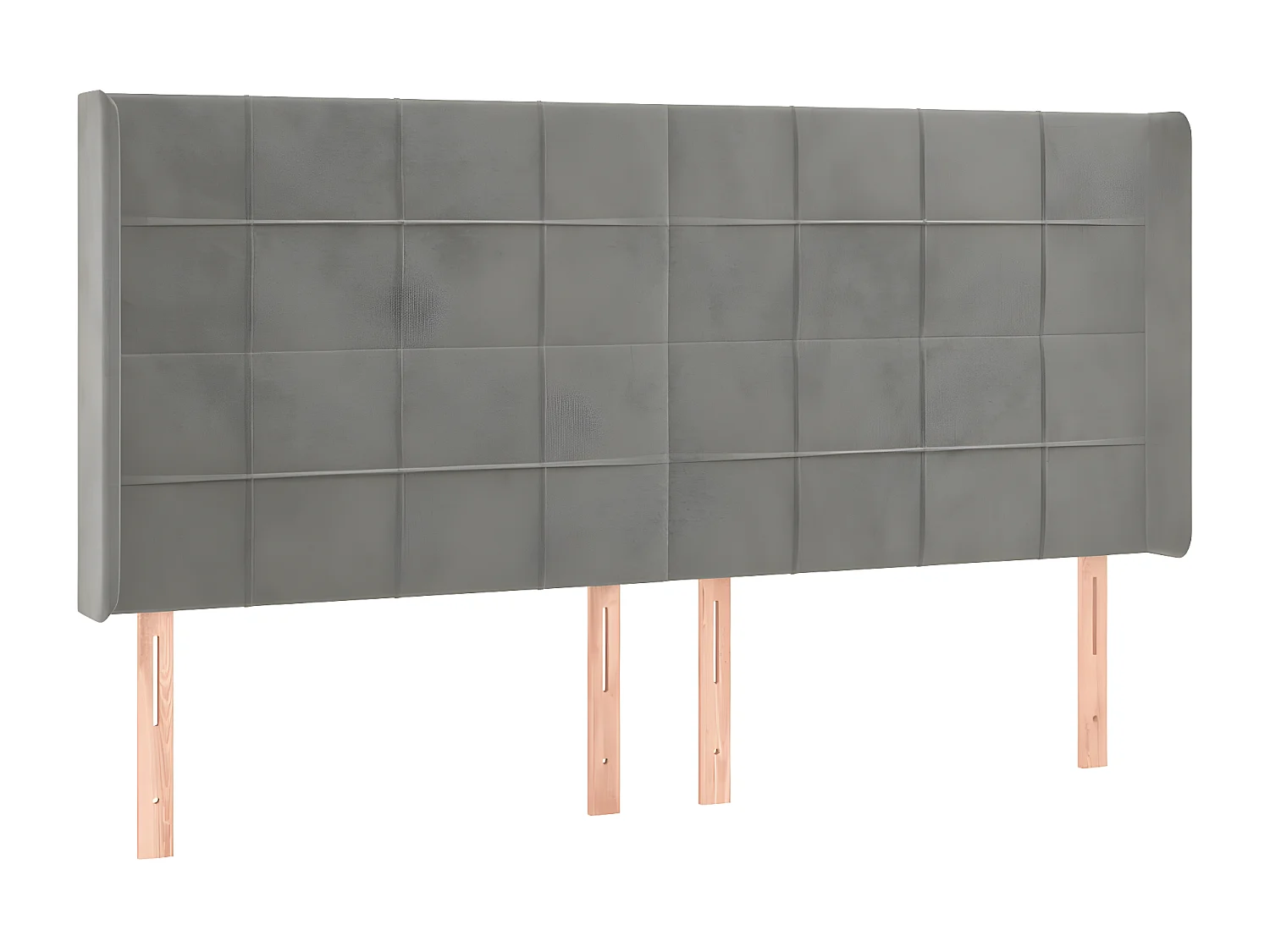 Tête de lit à LED Gris clair 203x16x118-128 Velours
