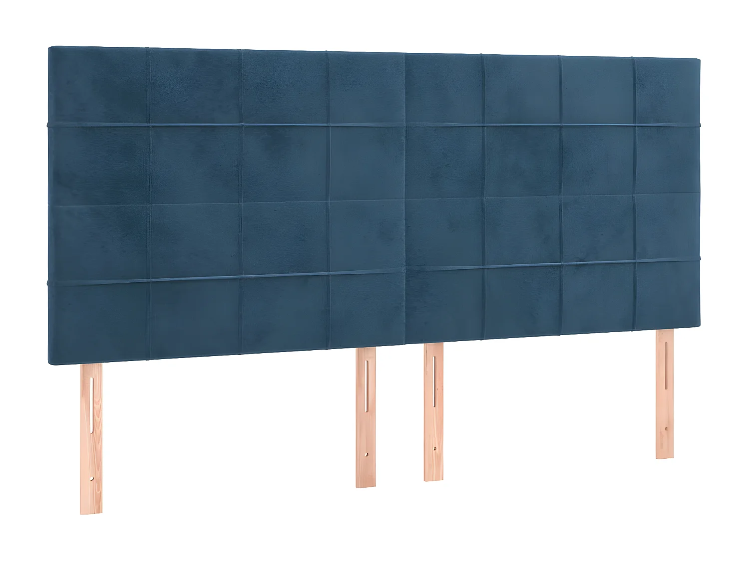 Têtes de lit 4 pcs Bleu foncé 100x5x78-88 Velours