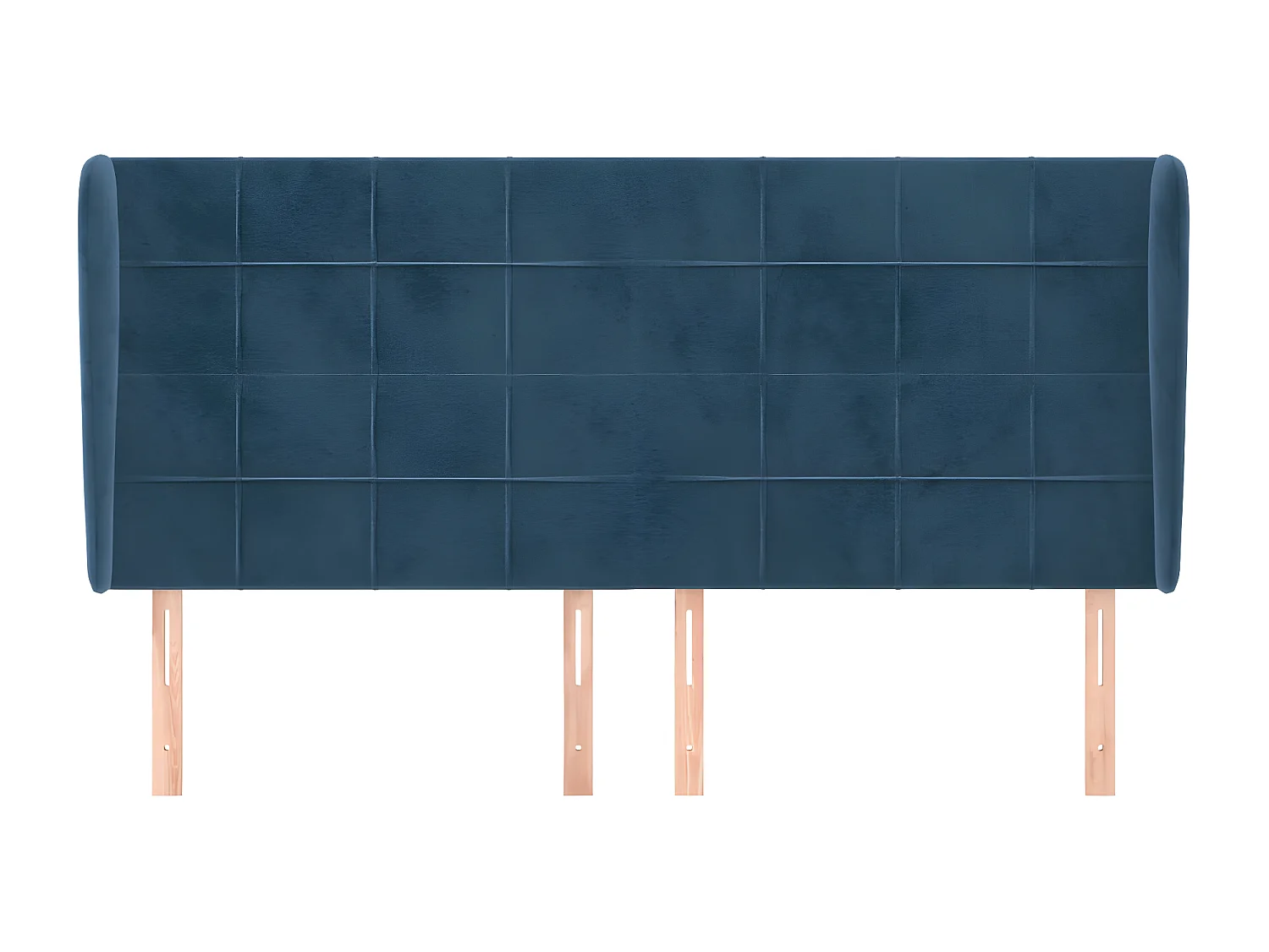 Tête de lit avec oreilles Bleu foncé 203x23x118-128 Velours