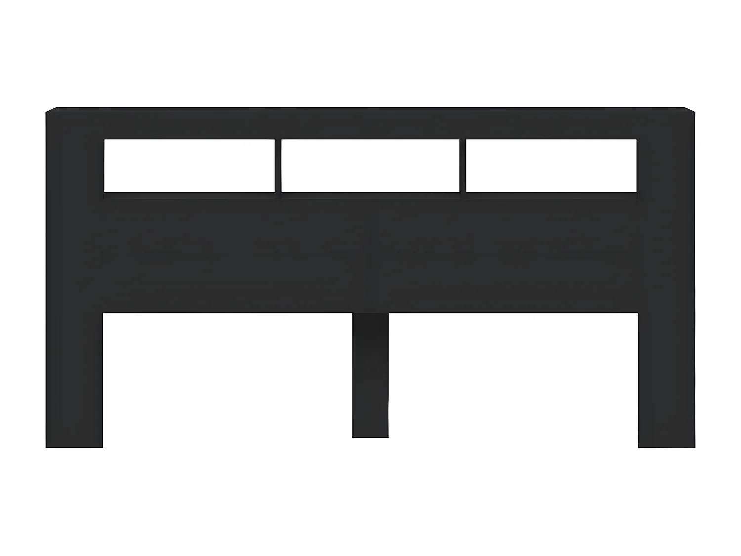 Tête de lit à LED noir 200x18,5x103,5 bois d'ingénierie