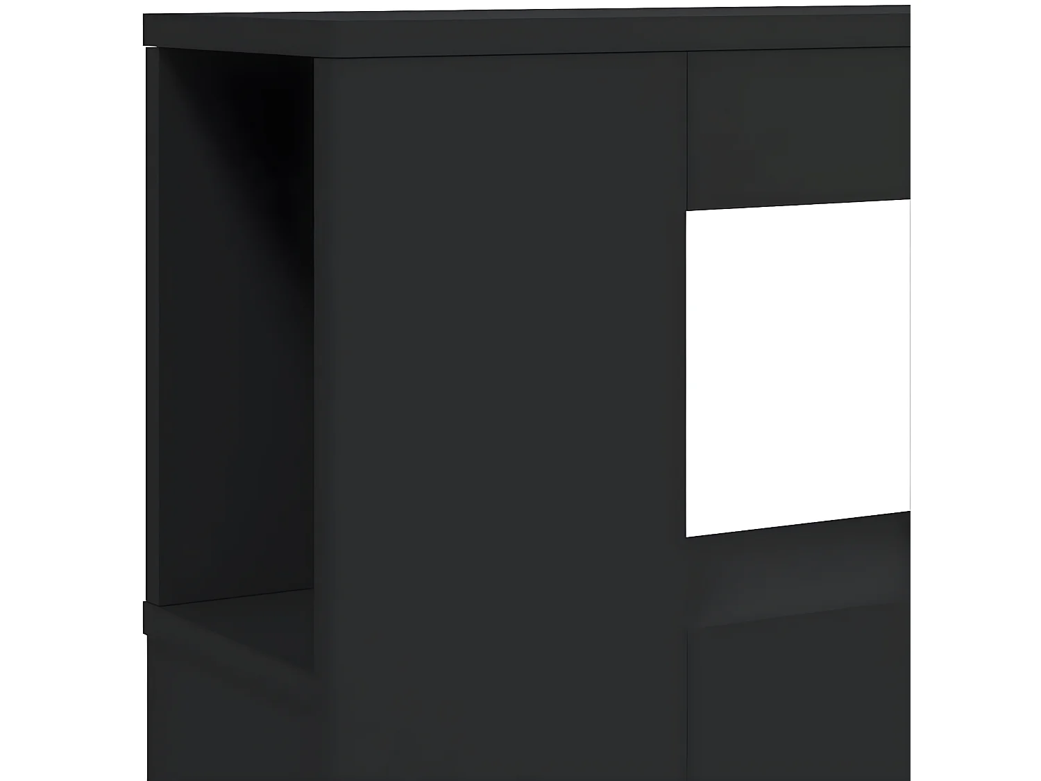 Tête de lit à LED noir 200x18,5x103,5 bois d'ingénierie