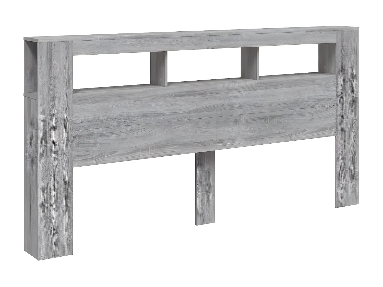 Tête de lit à LED sonoma gris 200x18,5x103,5 bois ingénierie
