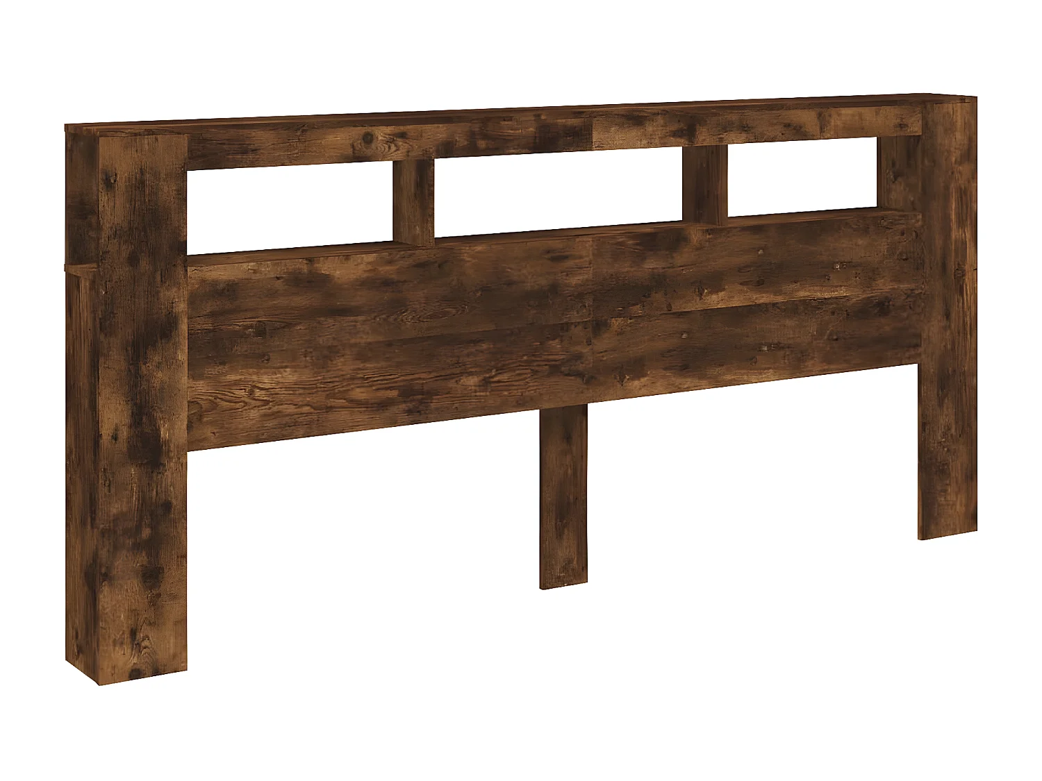 Tête de lit à LED chêne fumé 220x18,5x103,5 bois d'ingénierie