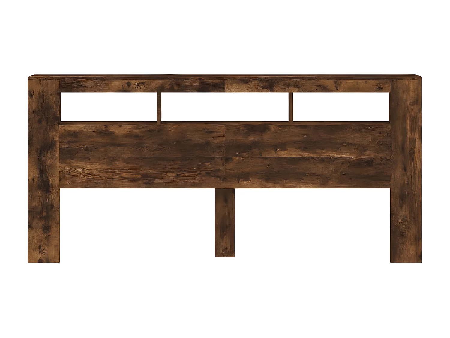 Tête de lit à LED chêne fumé 220x18,5x103,5 bois d'ingénierie