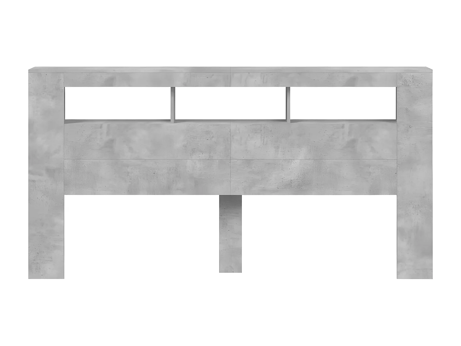 Tête de lit à LED gris béton 200x18,5x103,5 bois d'ingénierie