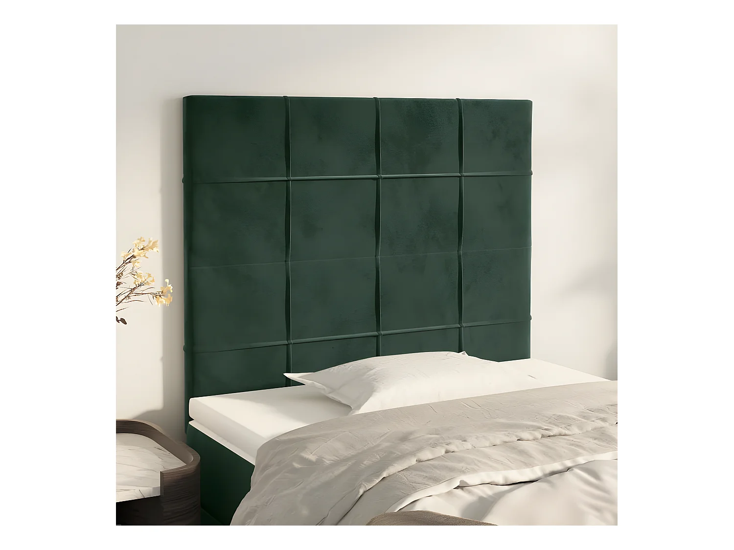 Têtes de lit 2 pcs Vert foncé 100x5x78-88 Velours