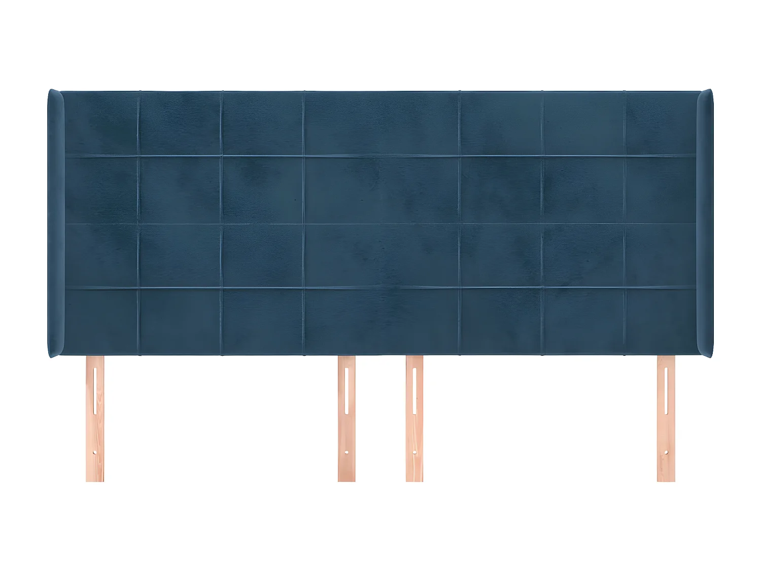 Tête de lit avec oreilles Bleu foncé 203x16x118-128 Velours